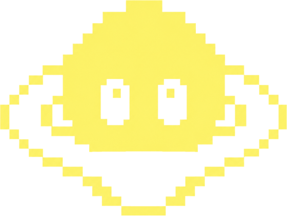 Doobly mascot, a pixel-art yellow blob wearing a ring and two dark eyes
